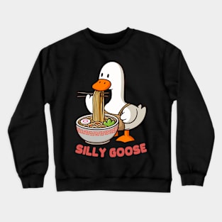 Silly Goose Eating Ramen Crewneck Sweatshirt